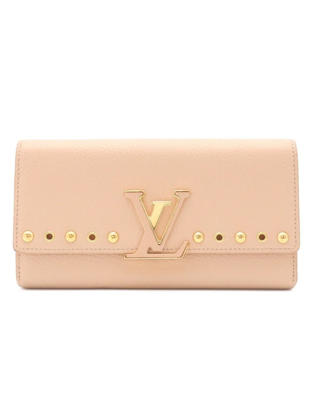 Louis Vuitton Portefeuille Capucines Bifold Wallet Taurillon Leather Studs